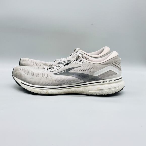 Brooks Shoes Mens 12 Gray Mesh Ghost 15 Road Running Athletic Sneakers Comfort